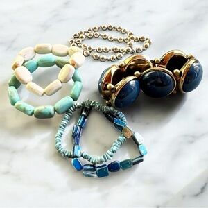 Blue Beachy Summer Chic Beaded Bracelet Collection